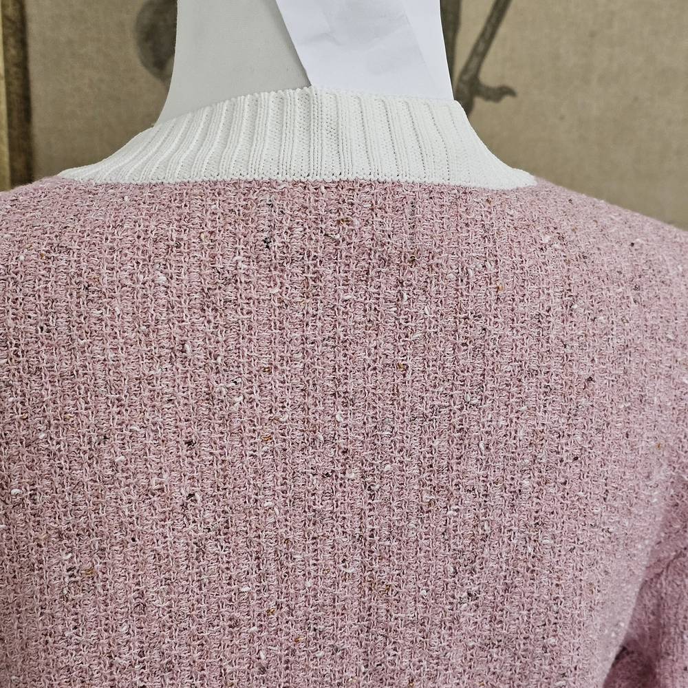 Pink Pearl Button Cardigan Coquette Preppy Old Money Knit Sweater - Picture 7 of 12